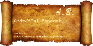 Andrási Benedek névjegykártya
