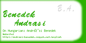 benedek andrasi business card